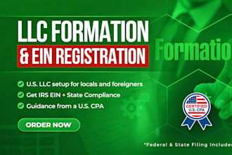 register US llc creation ein number for US non US residents company information