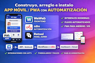 construite arreglare e instalare retool weweb app movil automatizacion n8n pwa