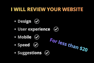 review your website and give you pro feedback