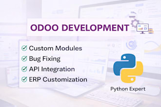 develop custom odoo modules and features using python