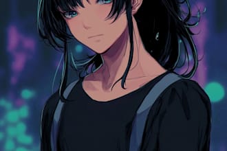 draw a custom anime character design  for your oc