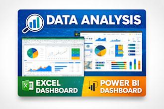 do data analysis and create excel or power bi dashboard