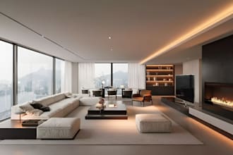 design luxury living room and cozy bedroom for you, 3d apartment exterior render