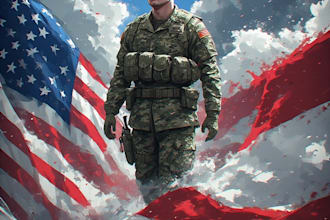 draw custom military or political for card, poster, flyer