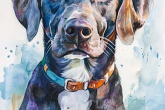 do a custom pet portrait, dog portrait, cat portrait