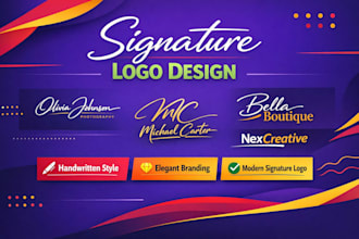 design a modern signature or handwritten logo