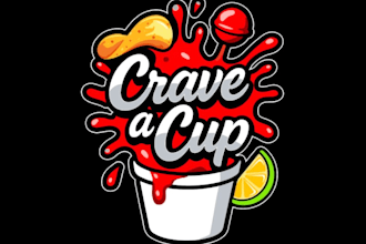 create a modern fruit,candy and chips logo