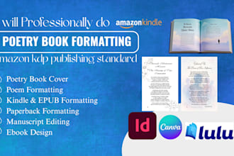 poetry book formatting poetry book design amazon kdp poem book manuscript edit