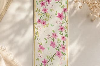 draw a custom watercolor bookmark illustration for print