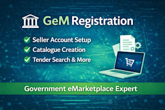 do gem registration, catalogue creation and tender search