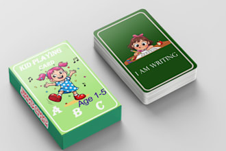 design professional card game, kids learning cards and educational flash cards