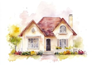 watercolor a house portrait