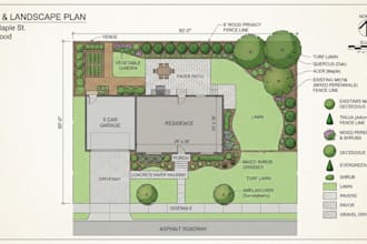design your 2d site plan and landscape plat map and resort map