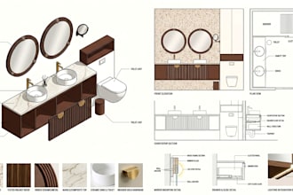 design luxury 3d bathroom with realistic renders