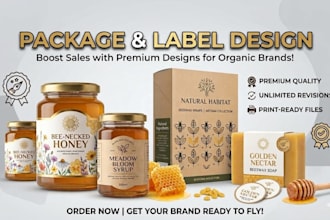 do product label design, packaging design, and peptide vial label design