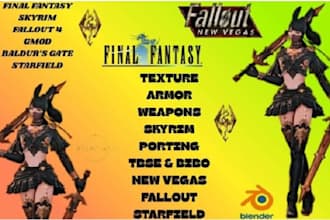 port, create and edit custom game mod for ffxiv skyrim fallout starfield mod
