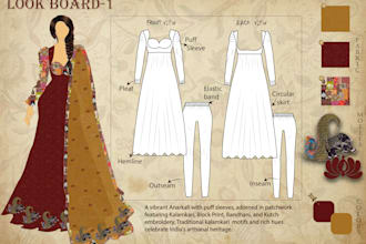 do indian digital fashion illustration