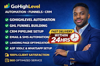 fix, build gohighlevel automation gohighlevel landing page CRM ghl salesfunnel