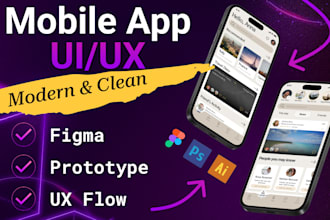 design mobile app UI UX in figma for ios and android