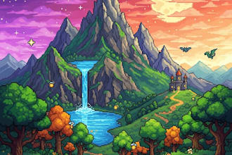 design awesome background and landscape pixel art nft