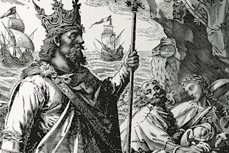 create medieval vintage line art illustration in engraving