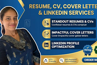 write, edit your CV ,resume cover letter and linked in profile