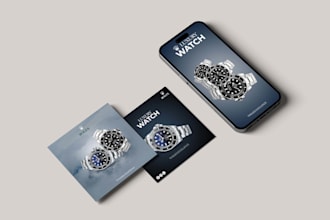 design luxury watch packaging and social media posts
