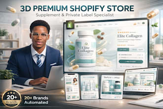3d shopify design health supplement store and private label shopify redesign