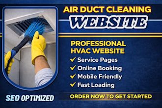 design air duct cleaning website, hvac service site, dryer vent cleaning website