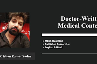 write SEO medical articles and health blogs as an mbbs doctor