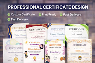 design professional certificates for schools and businesses