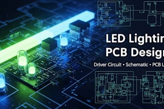design custom led lighting pcb, driver circuit, schematic and layout