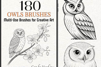 do retro hand drawn crow owl logo design
