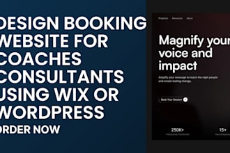 design booking website for coaches consultants using wix or word press