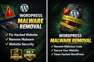 remove malware, virus and fix hacked wordpress website fast in 1 hour