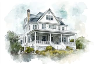 paint watercolor house portrait