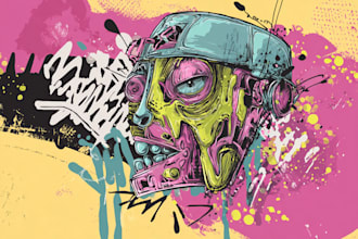 create graffiti style illustration