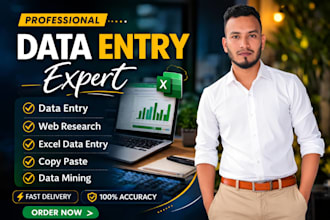 do data entry, typing work, excel data entry, web research and copy paste