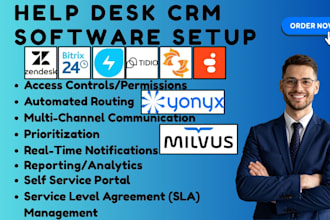 setup zendesk suite bitrix24 freshservice tidio spiceworks milvus genesys yonyx