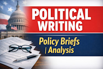 write expert political analysis and policy brief