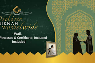 conduct online nikah worldwide with wali witnesses and nikah certificate provide