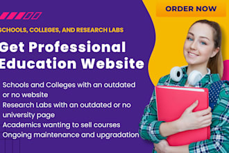 create education website for school, colleges, and research labs