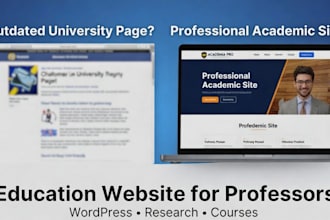 create education website for professors and research labs
