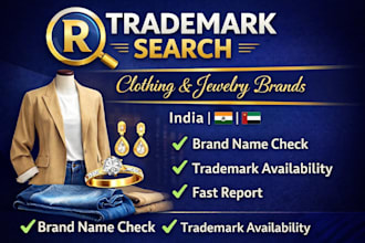 do trademark search for clothing and jewelry brands in india and uae