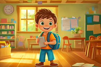 design children story book, child book illustration