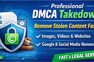 remove stolen content from websites,google, and social media