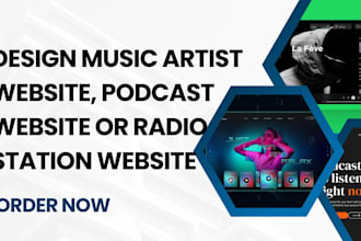 design music artist website, podcast website or radio station website
