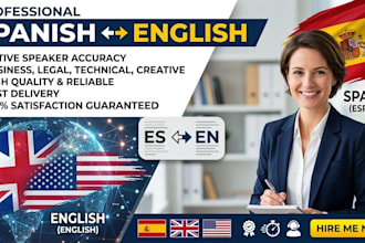 be your bilingual expert english to spanish  translater