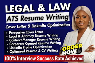 write ats optimized legal resume for attorneys paralegel lawyer law school CV