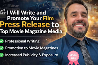 write and promote your film press release to top movie magazine media